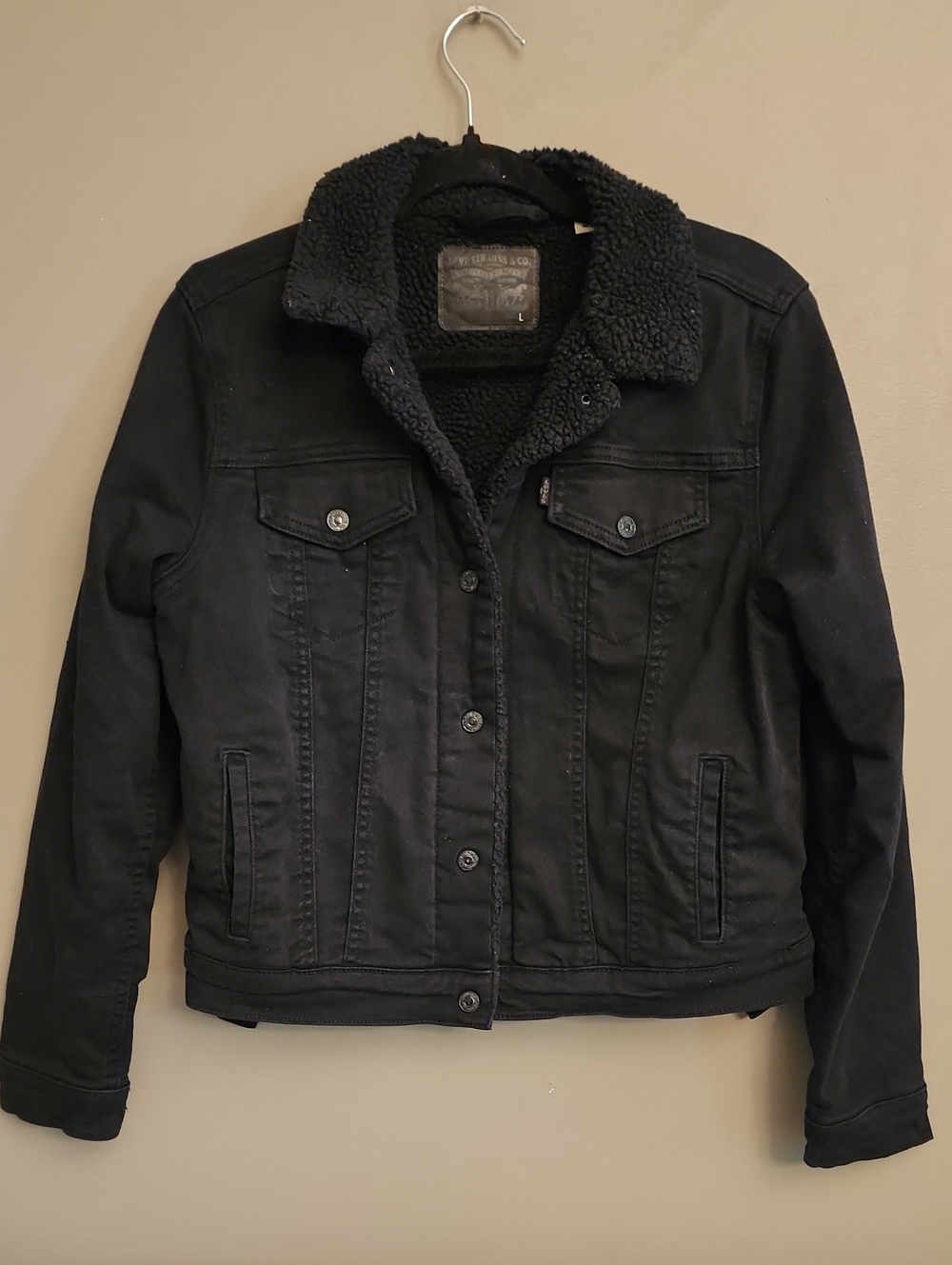 Levi's Black Sherpa-Lined Denim Jacket - Women